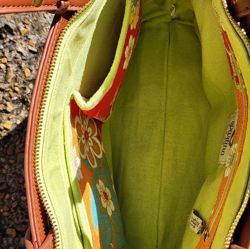 Spartina 449 Daufuskie Island linen Boho Cottagecore Floral purse tote bag Tassl - Picture 12 of 13